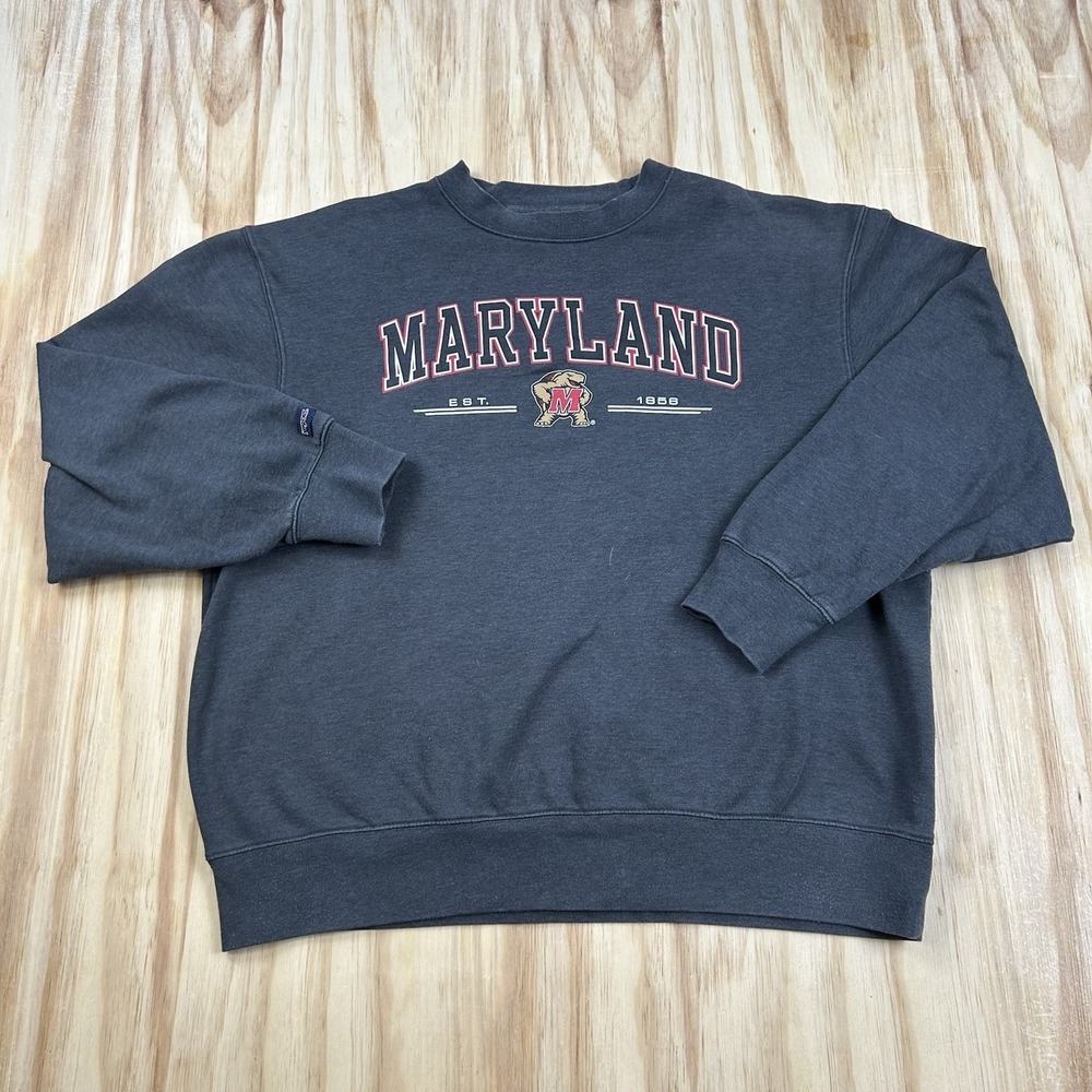 Y2K University of Maryland Terrapins Testudo Crewneck Sweatshirt XL Gray